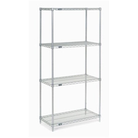 Designed To Furnish Nexel Poly-Z-Brite Wire Shelving - Clear - 36 x 21 x 74 in. DE3494727